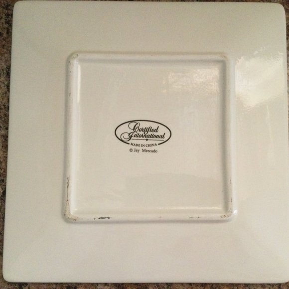Jay Mercado certified international ceramic plate artichoke square 10" - Picture 8 of 8